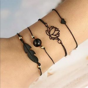 NEW Black Boho Stackable Bracelets